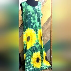 Dharma Trading Co. Tie Dye Sunflower Maxi dress 3XL
